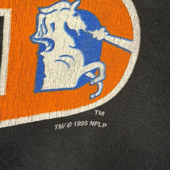 Rare VTG 1995 Official Fan Sportswear Denver Broncos Single Stitched T-Shirt XL - Picture 8 of 9